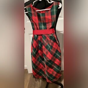 Holiday Dress by George (Red and Green Plaid Dress Size 7)